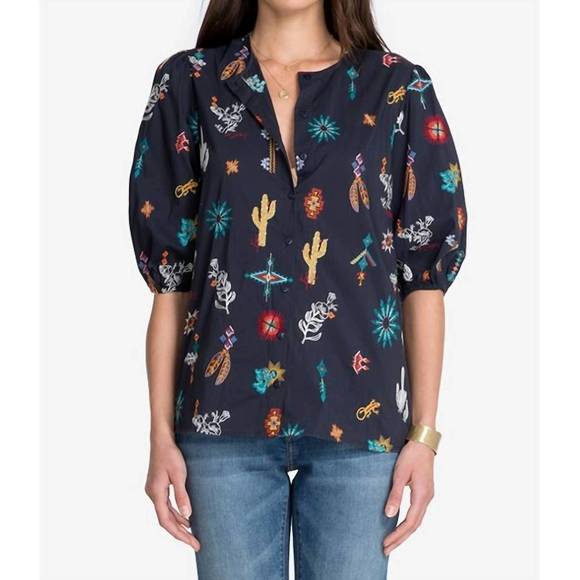 NEW JOHNNY WAS louanne button down shirt in graphite - Picture 1 of 2